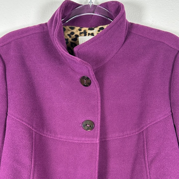 Chico’s Orchid Plum Purple Plush Cape Swing Coat Jacket Women’s XL - Picture 3 of 7